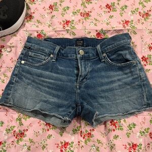 Citizens Of Humanity Blue Distressed Jean Shorts